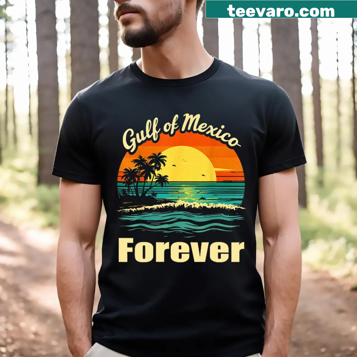 Retro vintage Gulf Of Mexico beach t-shirt for 2025 — on a men's t-shirt