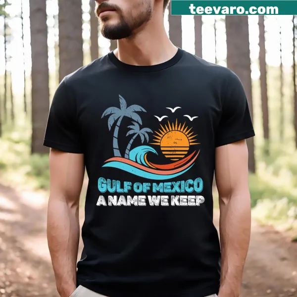 Vintage T-shirt celebrating Gulf of Mexico sunset and palm trees since 1672