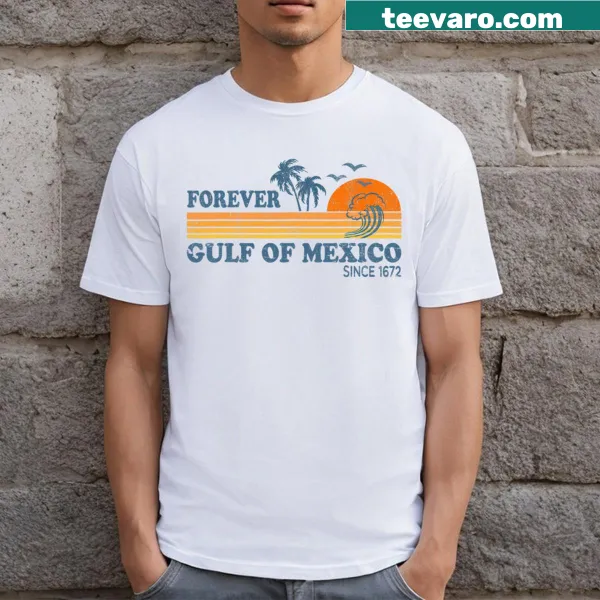 Vintage beach tee highlighting Gulf Of Mexico since 1672 with palm graphics