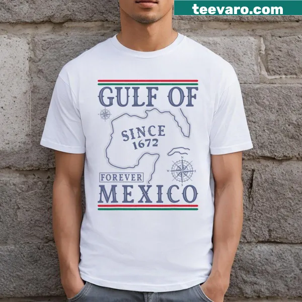 Retro historic map design of Gulf of Mexico on t-shirt
