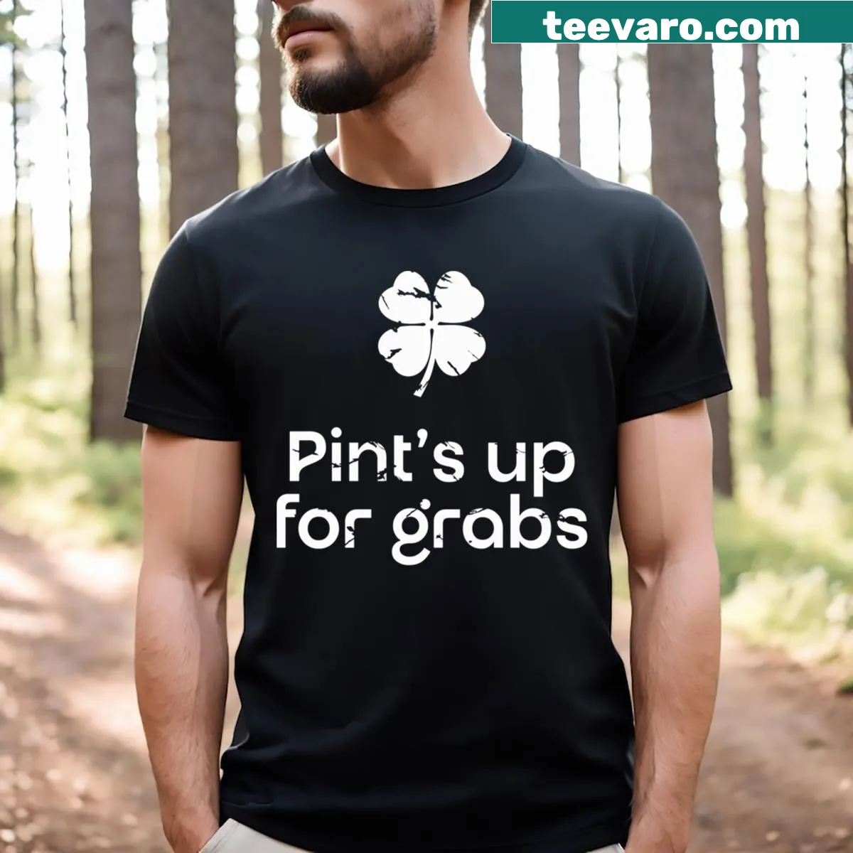 Funny St. Patrick's Day shirt with pint glass illustration — on a men's t-shirt