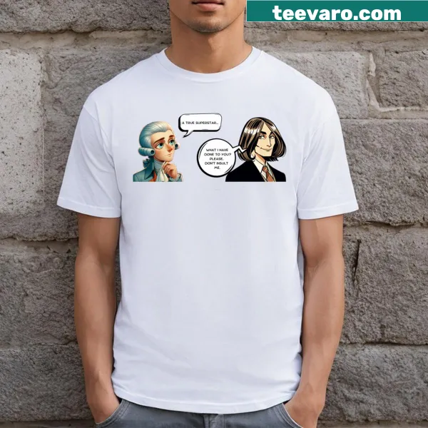 Minimalist design with thoughtful reaction text on T-shirt
