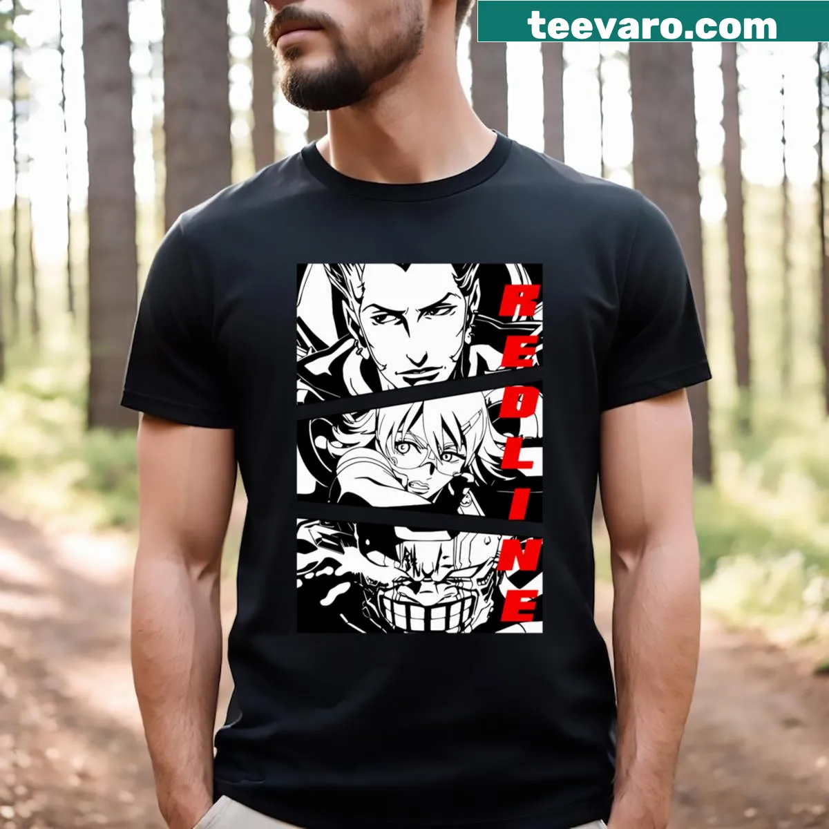 Dynamic racing podium graphic on T-shirt — on a men's t-shirt