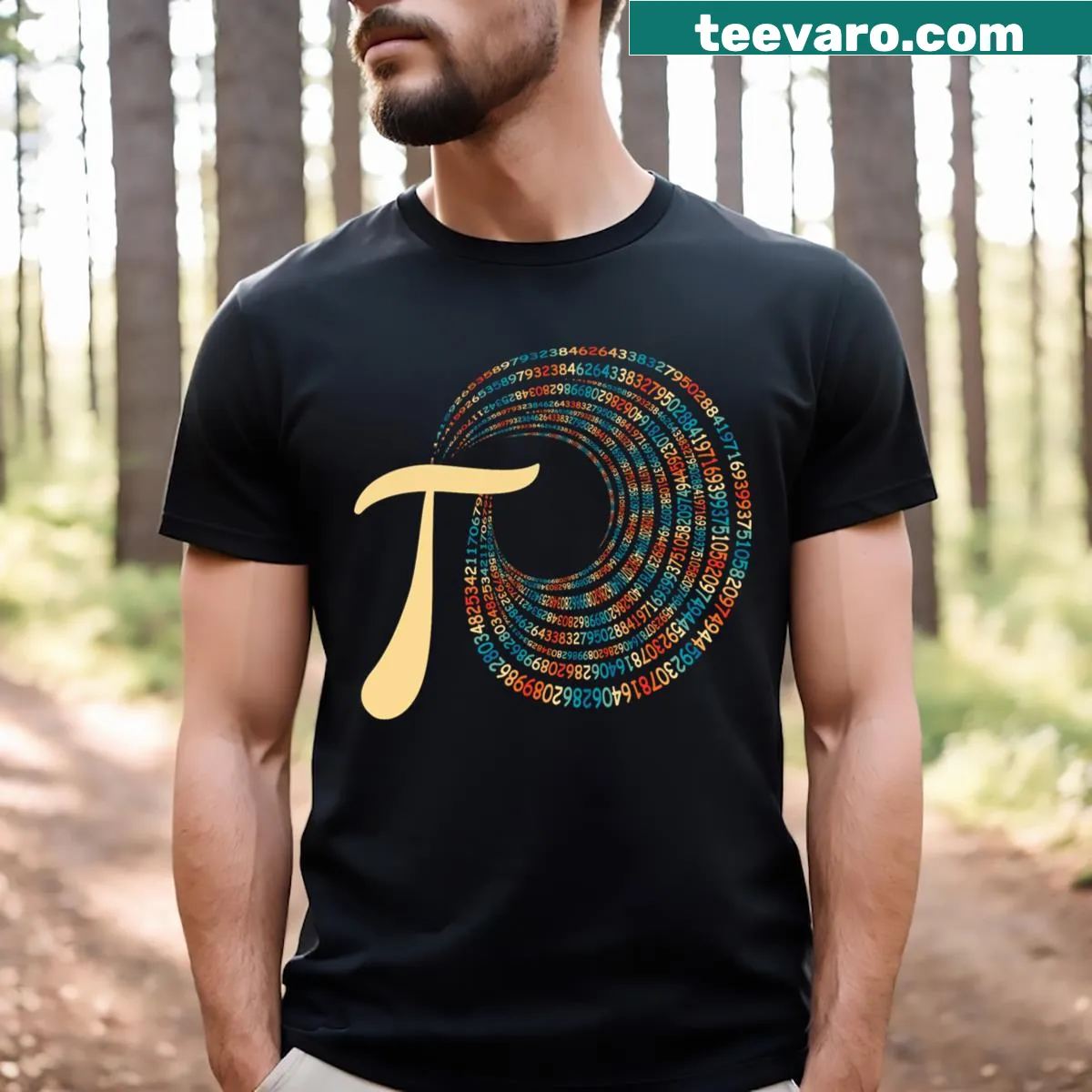 Funny T-shirt featuring the number Pi and humor about being irrational — on a men's t-shirt