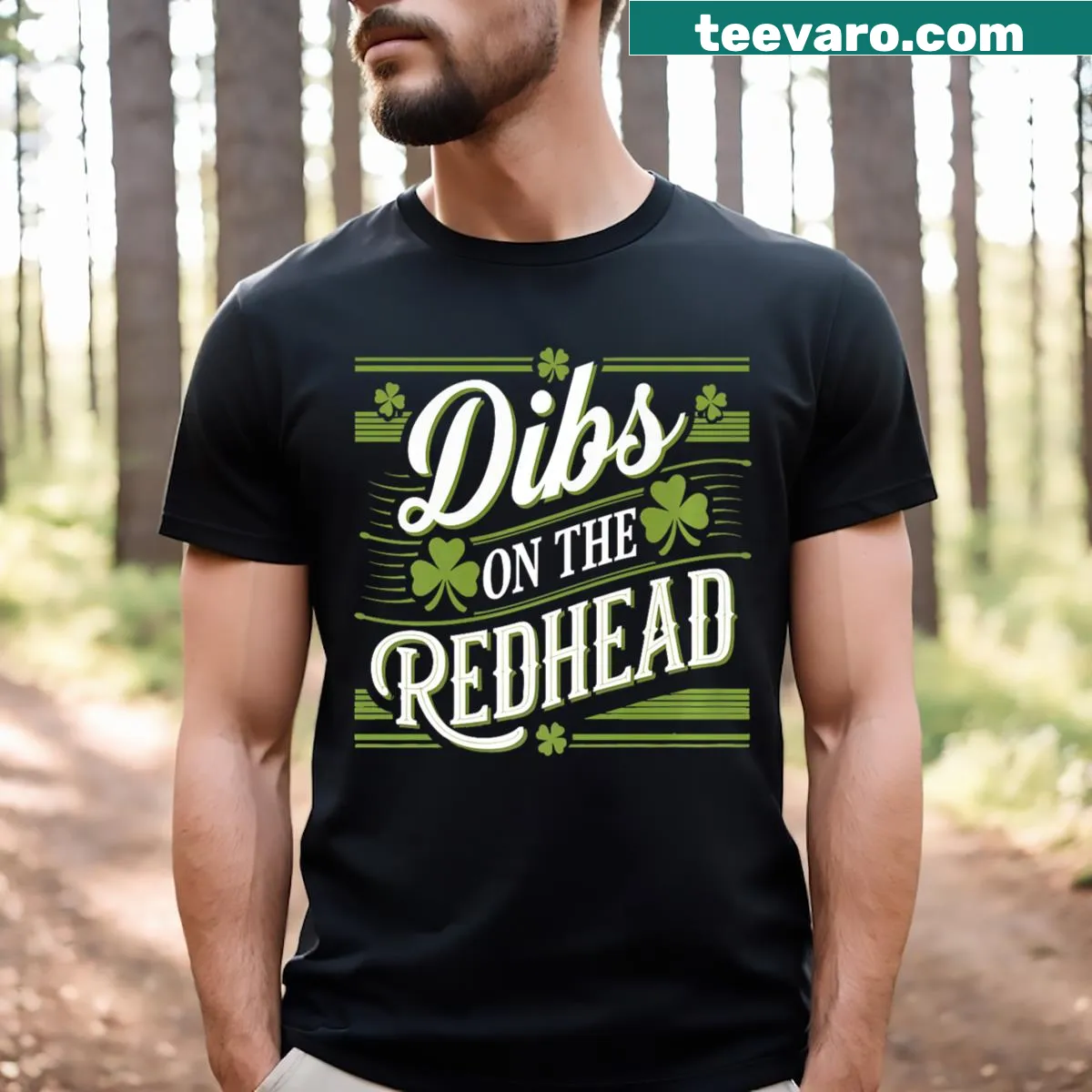 Retro St. Patrick's Day shirt with clover design — on a men's t-shirt
