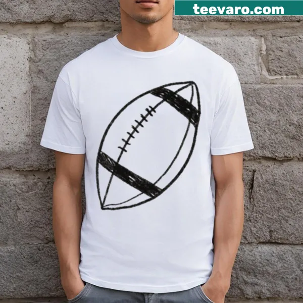 Cartoon rugby ball graphic t-shirt