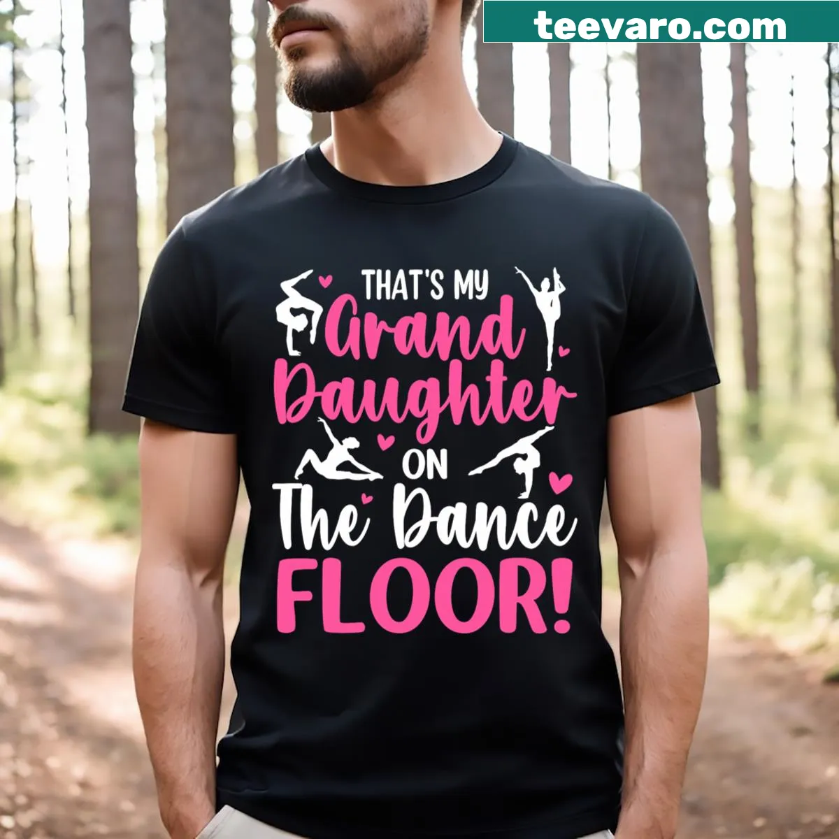 Grandparents T-shirt celebrating granddaughters in dance. — on a men's t-shirt