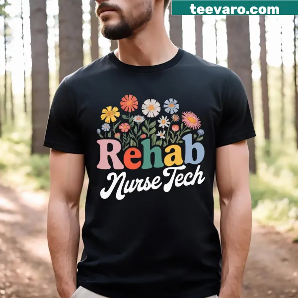 Cute rehab technician nurse t-shirt with playful design