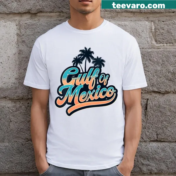 Illustrative palm tree design for Gulf Of Mexico summer vacation