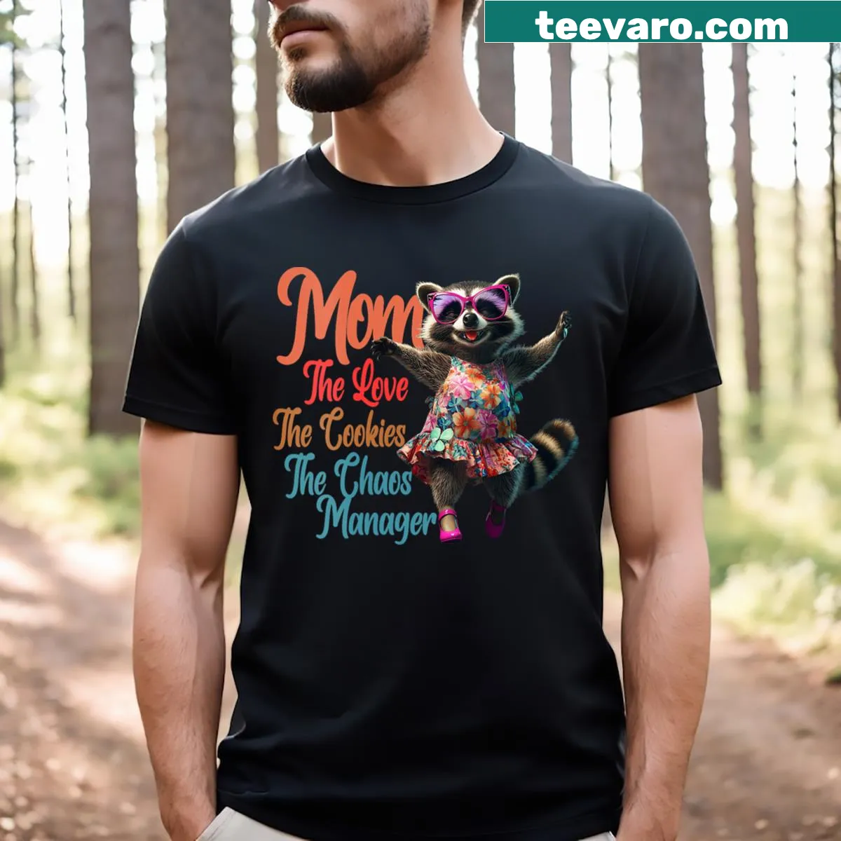 Sentimental T-shirt for moms about love and chaos — on a men's t-shirt