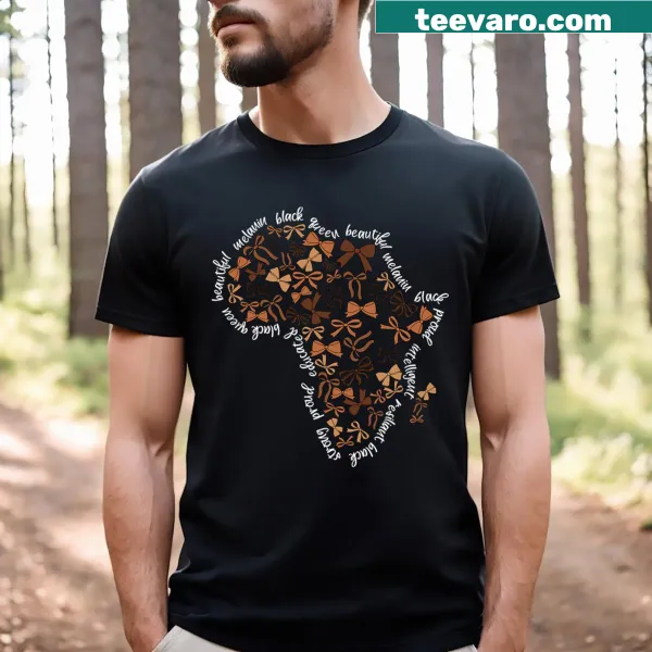 Girls' t-shirt with Africa map and coquette bow design