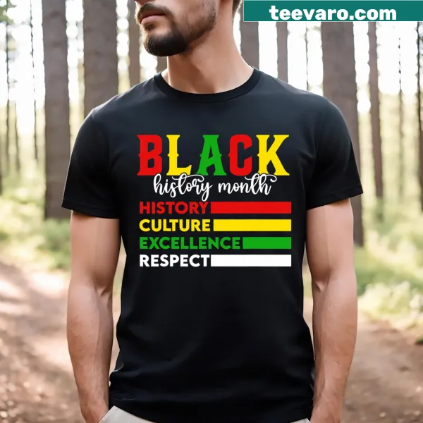 Graphic celebrating African heritage for Black History Month on a T-shirt