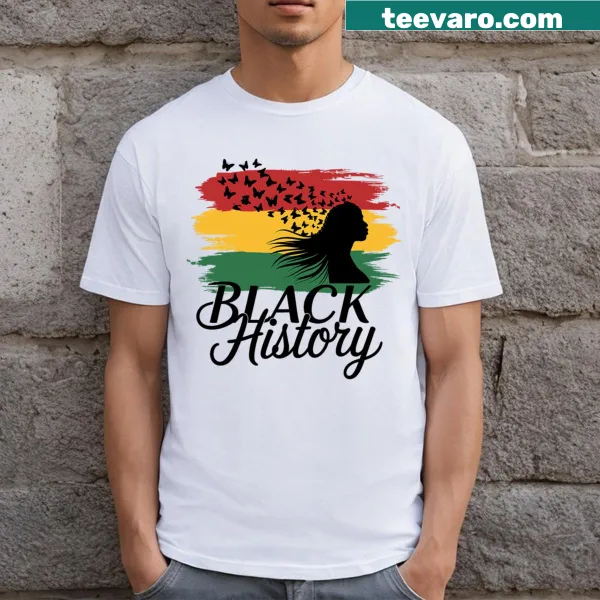 Graphic empowering African American girls for Black History Month on a T-shirt