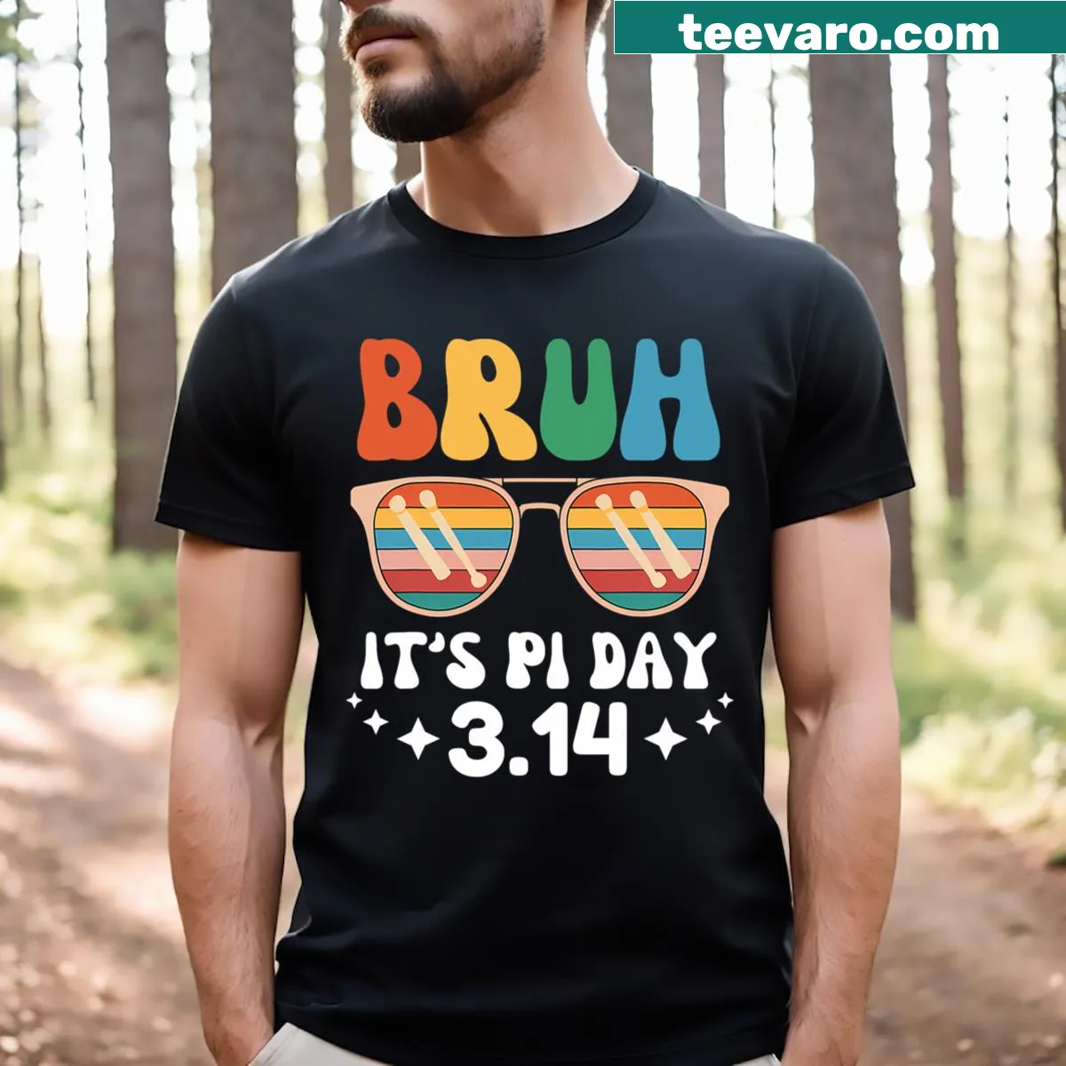 Funny Pi Day slogan on kid's teacher t-shirt — on a men's t-shirt