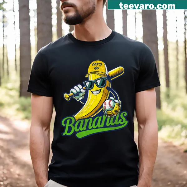 Cartoon banana graphics on T-shirt for banana lovers