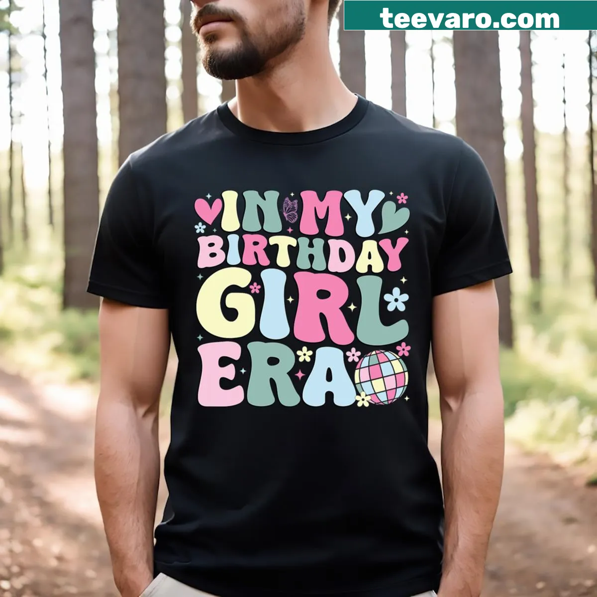 Retro birthday T-shirt for girls celebrating their special day — on a men's t-shirt