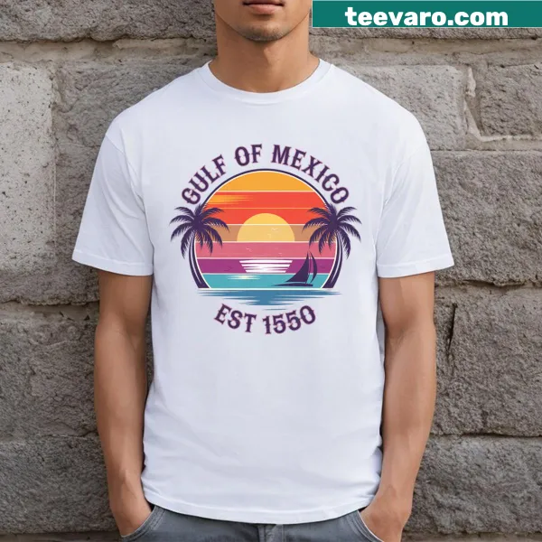 Retro Gulf of Mexico Est 1550 beach-themed T-shirt