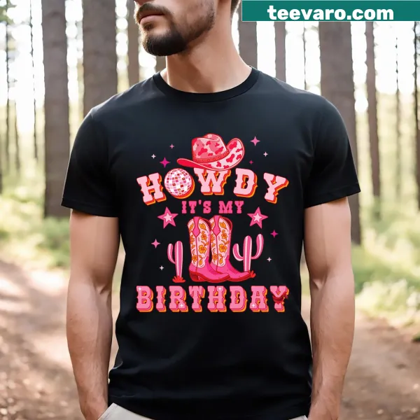 Birthday Cowgirl T-shirt with rodeo-themed graphic