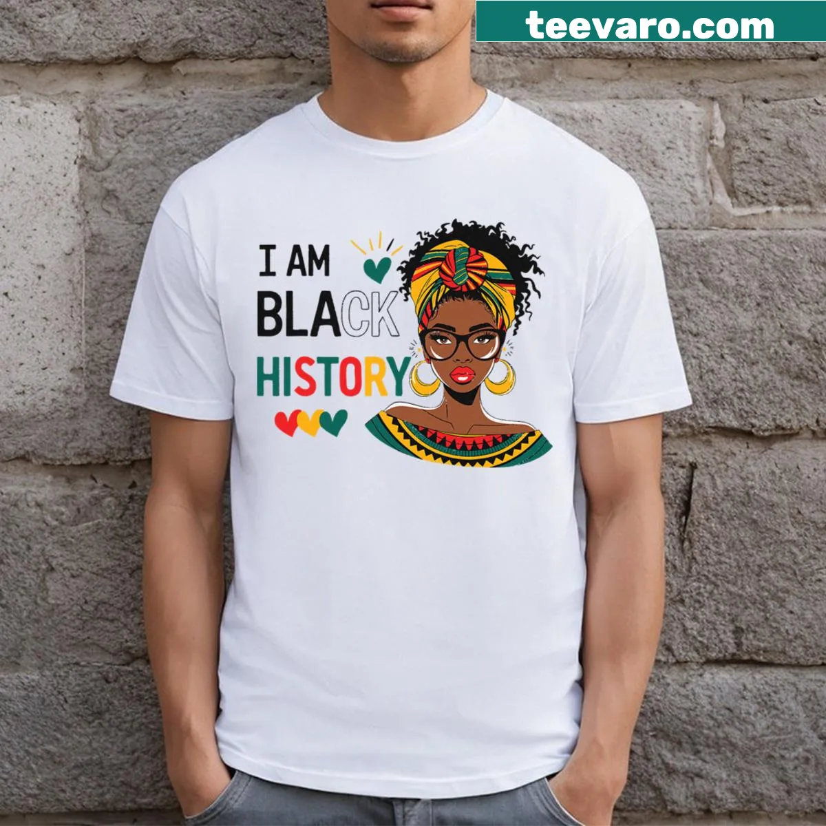 Inspirational Black History Month T-shirt for African American girls — on a men's t-shirt