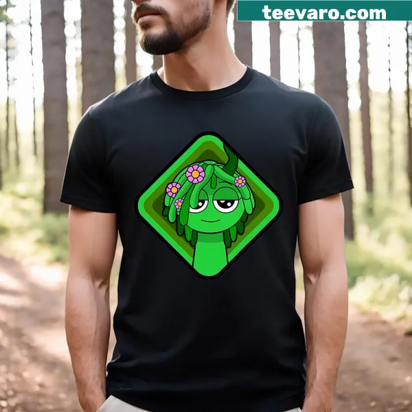 Incredibox Sprunki green cartoon T-shirt for kids