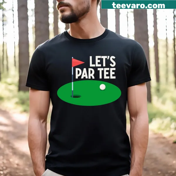 Funny golf-themed t-shirt with playful typography