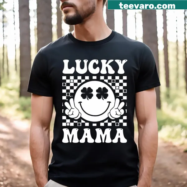 Retro style t-shirt for moms celebrating St. Patrick's Day