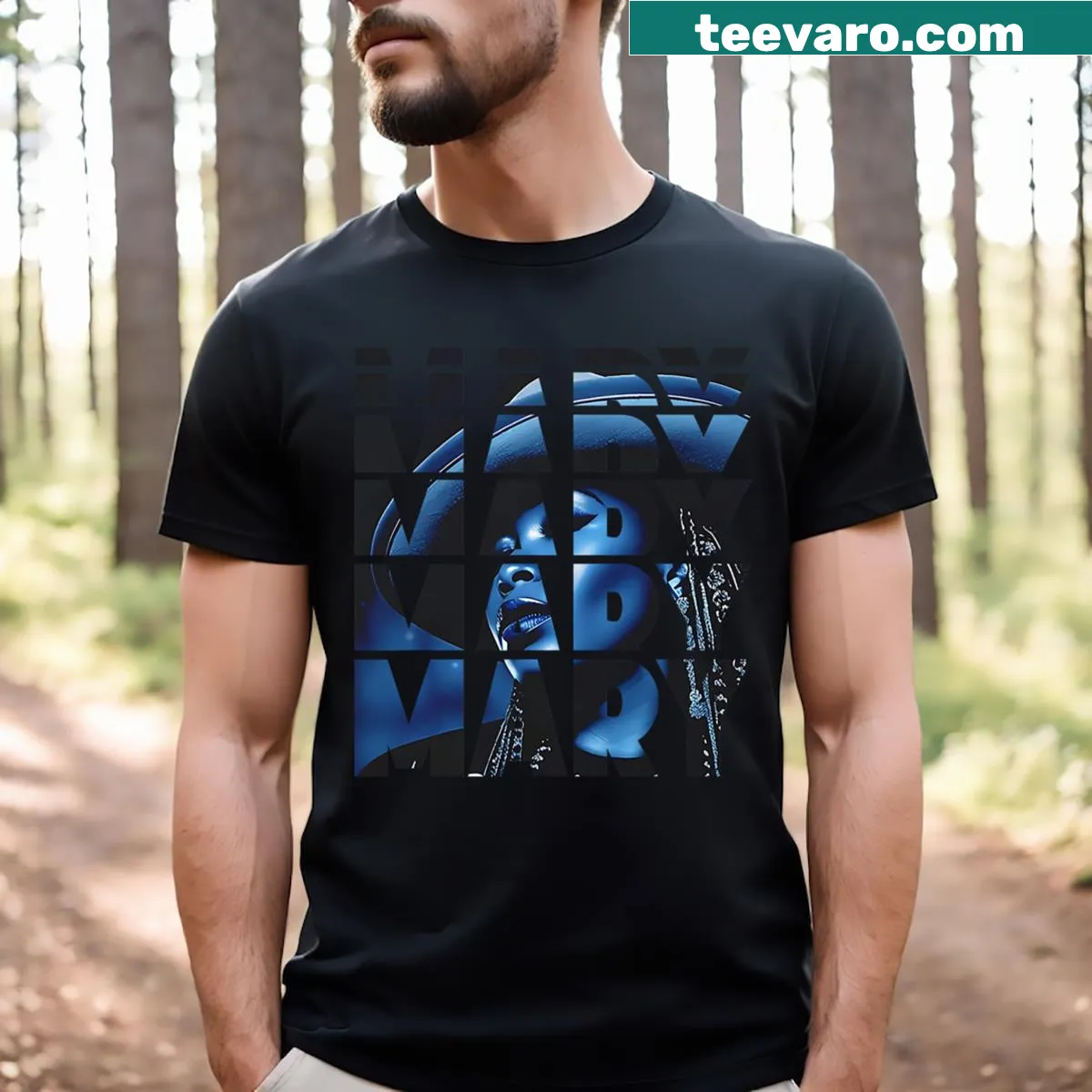 Vintage style R&B music T-shirt personalized with the name Mary — on a men's t-shirt