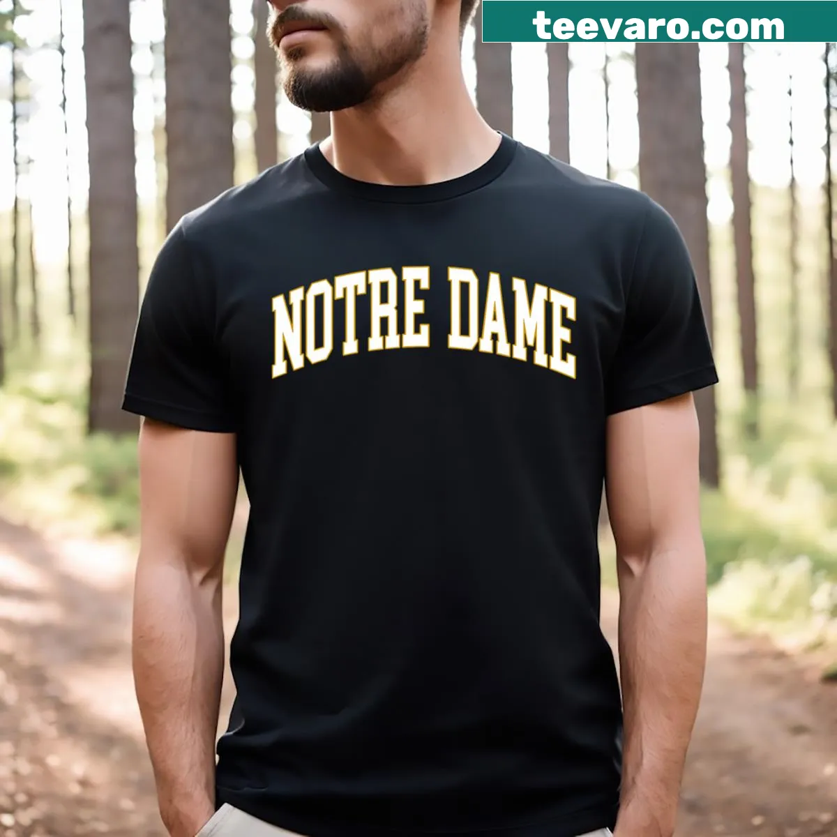 Vintage Notre Dame graphic T-shirt for men and kids — on a men's t-shirt