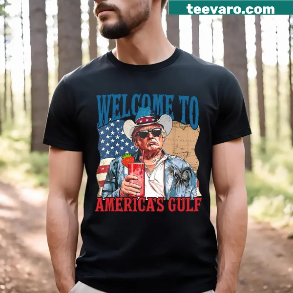 Patriotic T-shirt with Gulf Coast design and Trump message
