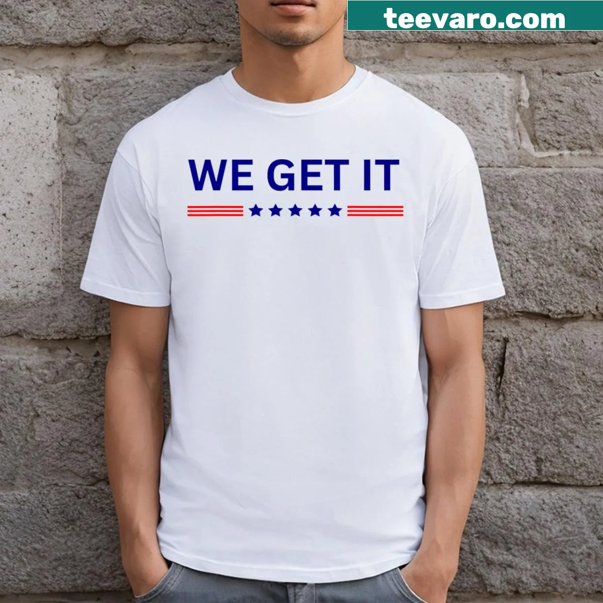 Doge meme-inspired T-shirt featuring humorous text — on a men's t-shirt