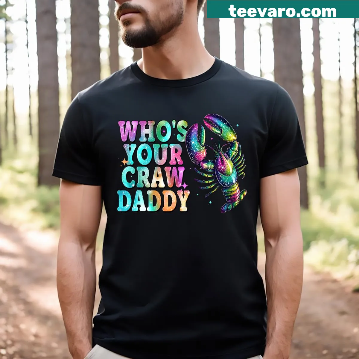 Funny crawfish-themed T-shirt for Mardi Gras — on a men's t-shirt