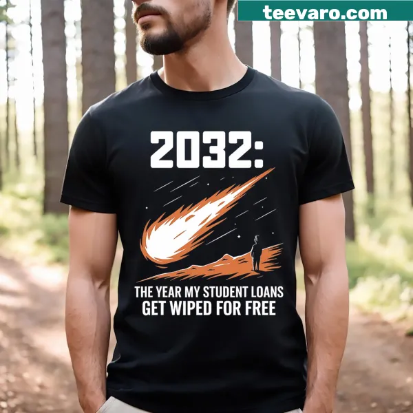 Funny graduation T-shirt about student loans with playful text