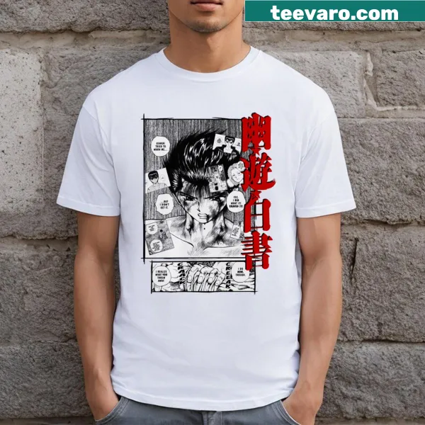 Retro manga graphic T-shirt for anime enthusiasts