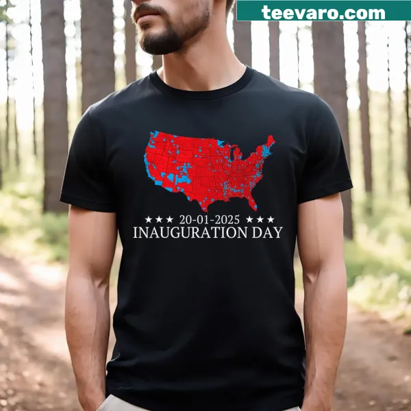 Funny T-shirt featuring a humorous election map design for Inauguration Day 2025