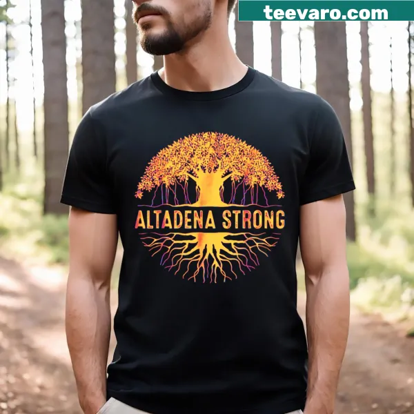 Typography design representing Altadena on a casual T-shirt