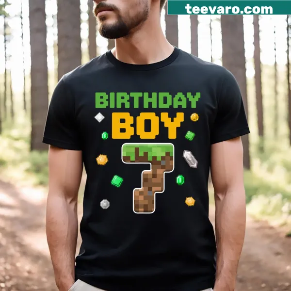 Birthday Boy T-shirt celebrating 7th birthday