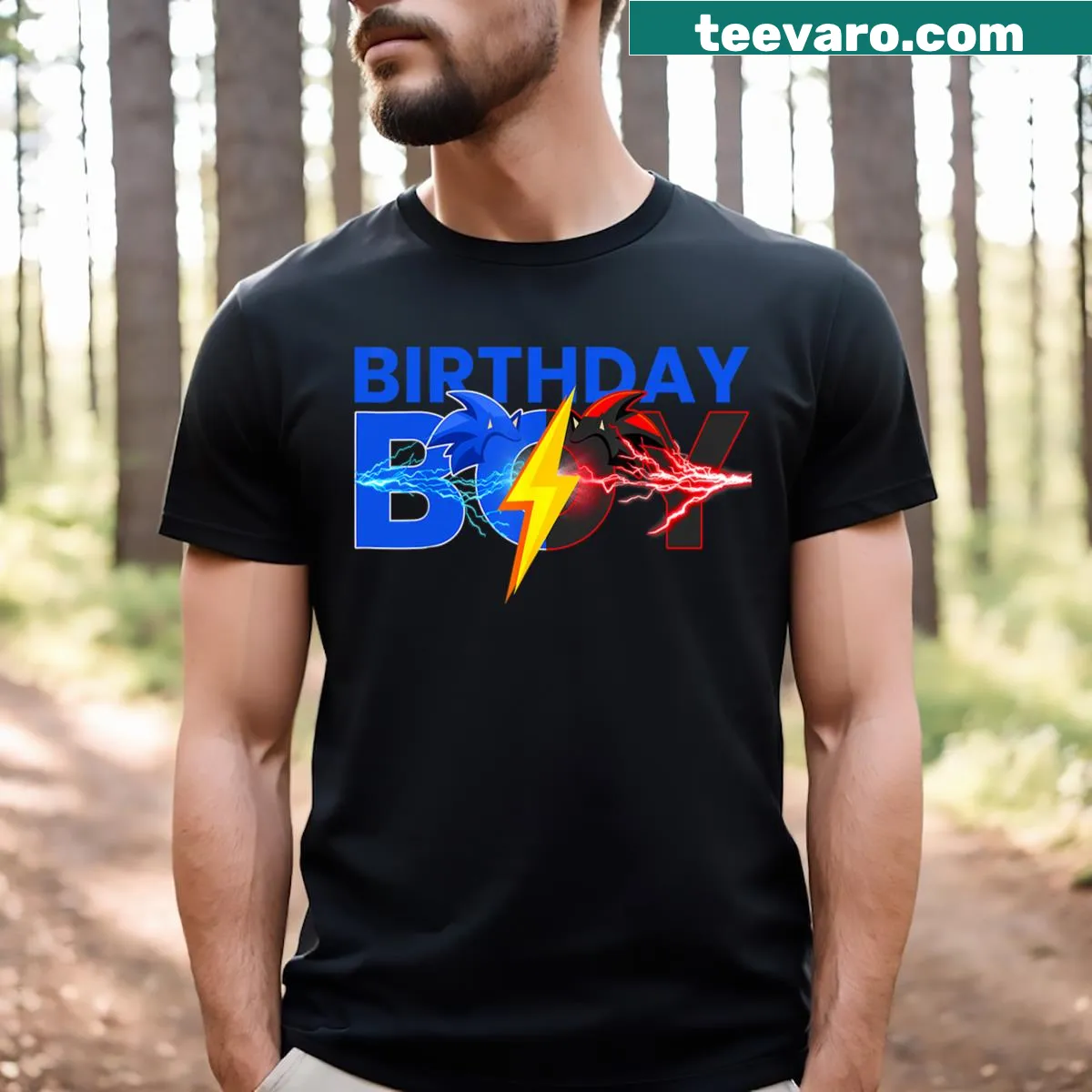 Hedgehog-themed birthday shirt for kids with party decorations — on a men's t-shirt