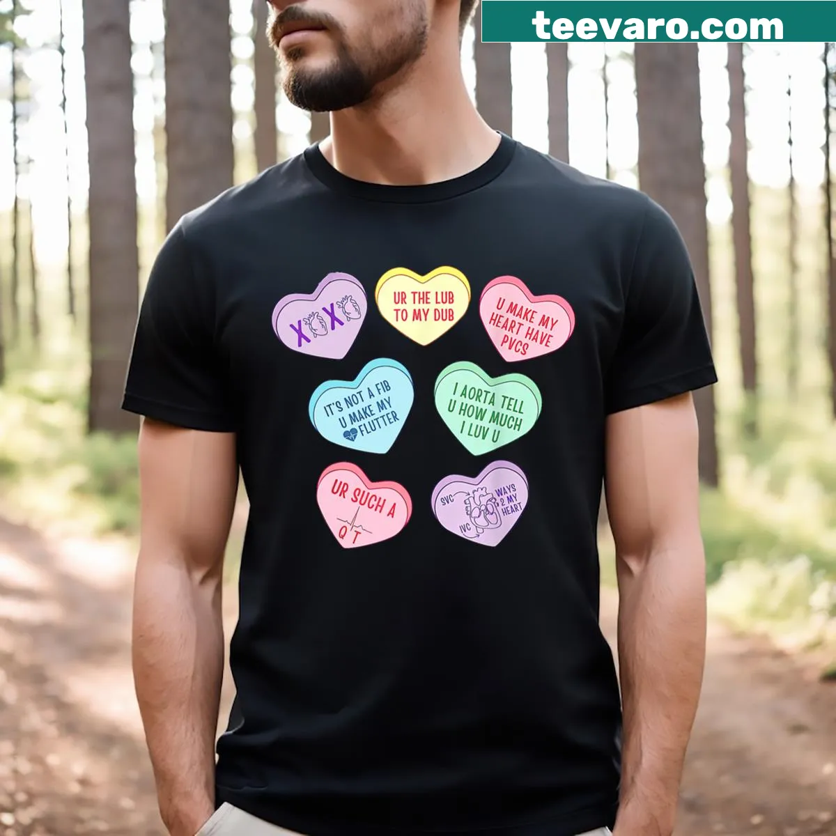 Valentine's Day t-shirt for cardiologists and cardiac nurses — on a men's t-shirt