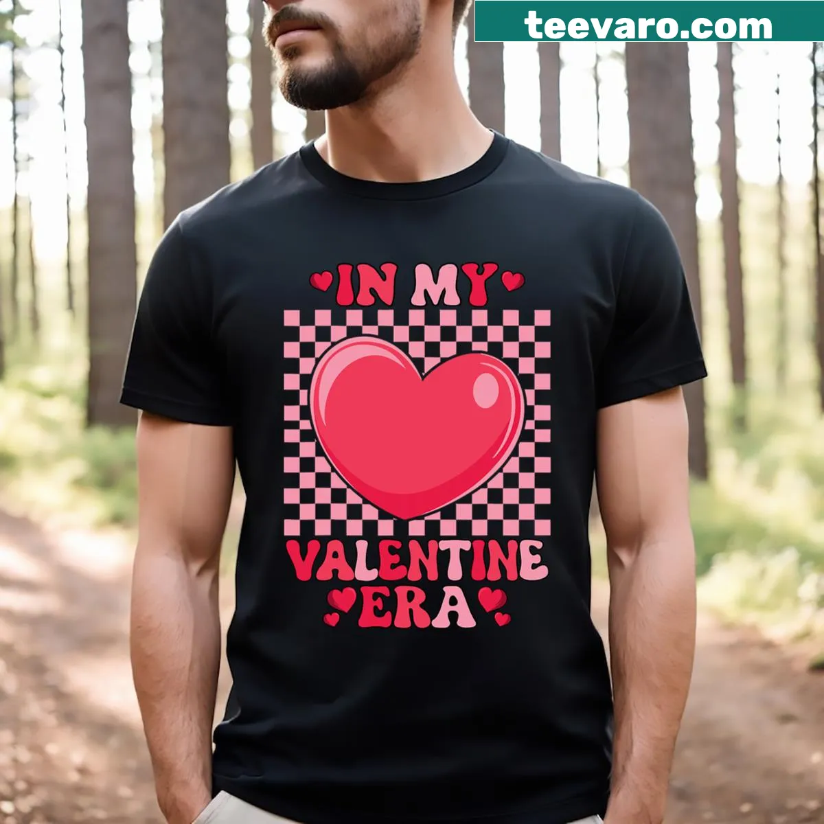 Retro heart graphic on Valentine's Day girls T-shirt — on a men's t-shirt