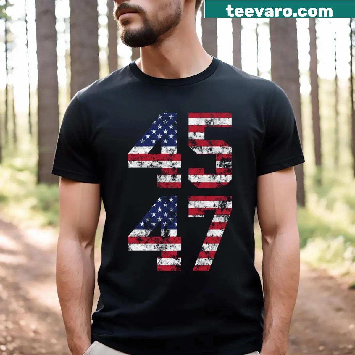 Donald Trump Inauguration Day t-shirt with bold commemorative text — on a men's t-shirt