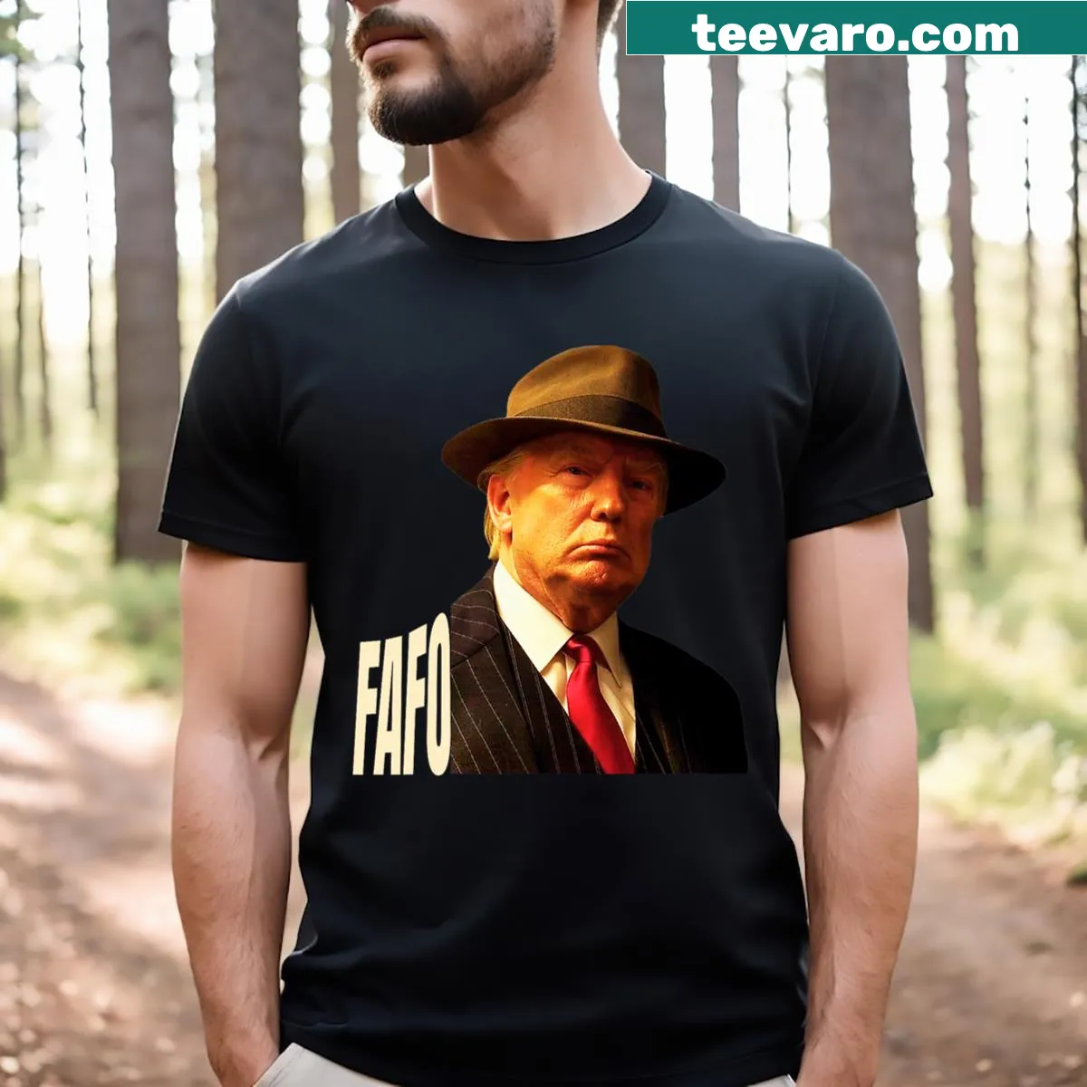 Bold T-shirt with the phrase 'Fafo Trump' in typography — on a men's t-shirt