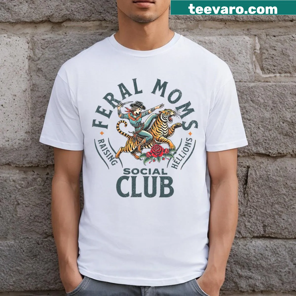 Trendy mom apparel T-shirt with playful slogan — on a men's t-shirt