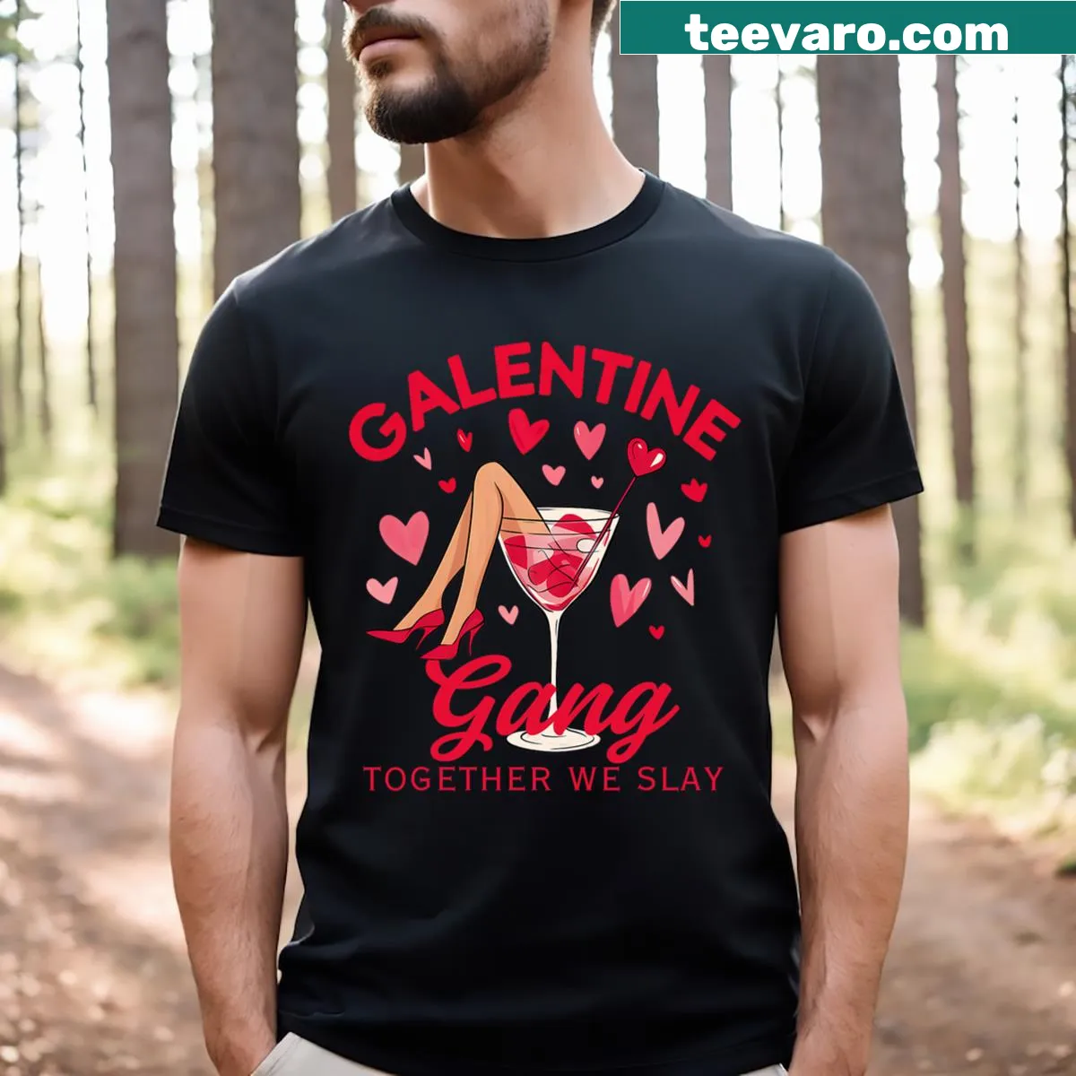 T-shirt celebrating friendship with 'Together We Slay' for Galentine's Day — on a men's t-shirt