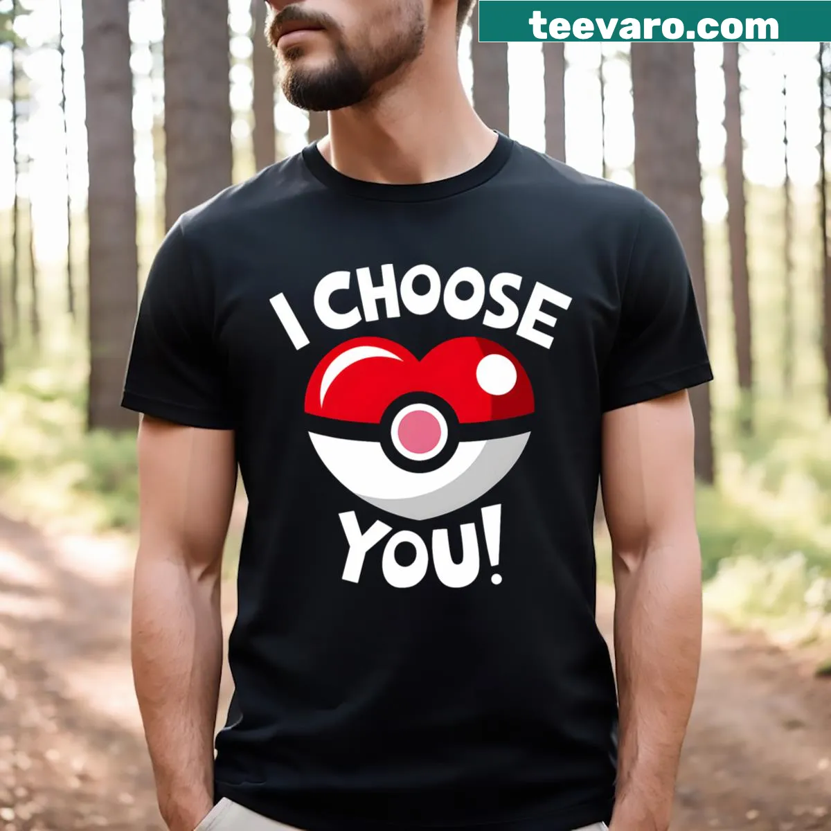 Valentine's Day shirt with hearts and the phrase 'I Choose You' — on a men's t-shirt