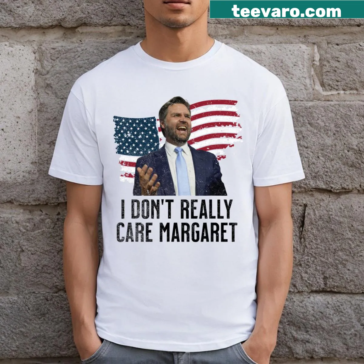 Sarcastic T-shirt with 'I Don't Really Care, Margaret' text for men — on a men's t-shirt
