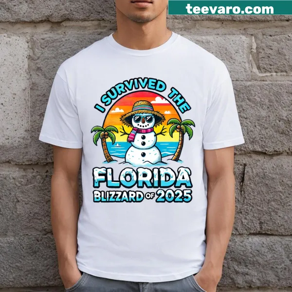 Text t-shirt celebrating survival of the Florida Blizzard of 2025