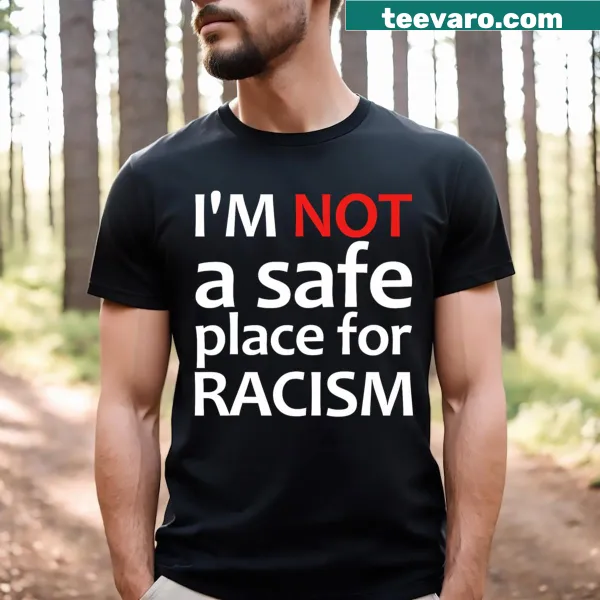 Statement t-shirt with text against racism