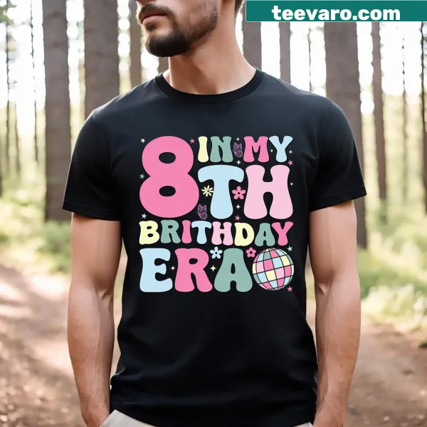 T-shirt celebrating 'In My 8th Birthday Era' for kids