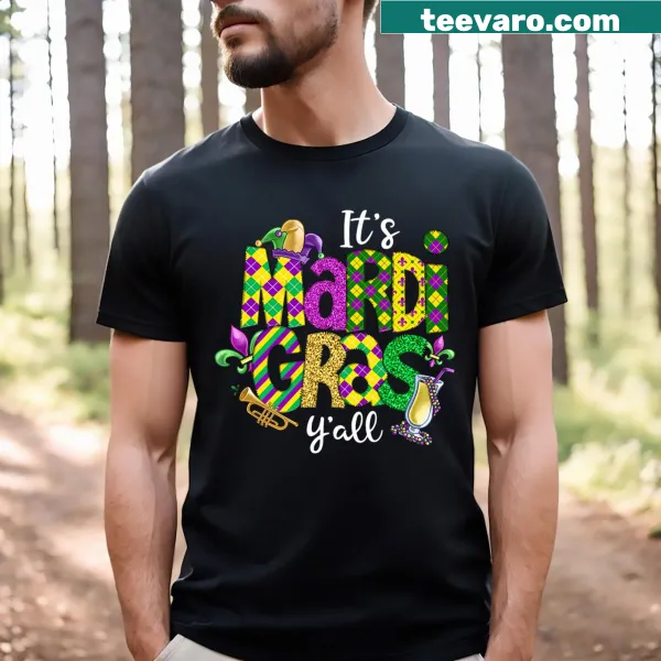 Funny Mardi Gras T-shirt with festive design