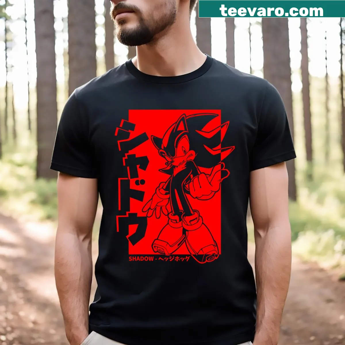 Illustration of hedgehogs in shadows on a t-shirt — on a men's t-shirt
